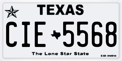 TX license plate CIE5568