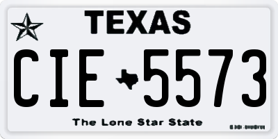 TX license plate CIE5573