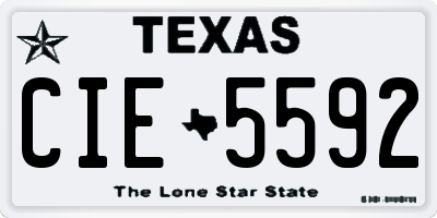 TX license plate CIE5592