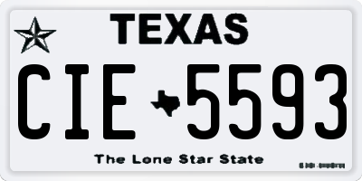 TX license plate CIE5593
