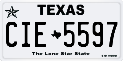 TX license plate CIE5597