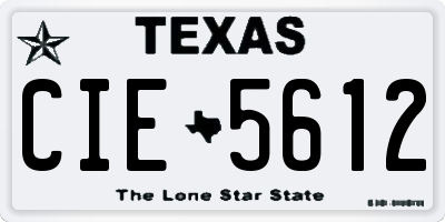 TX license plate CIE5612