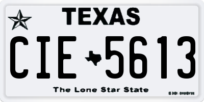 TX license plate CIE5613