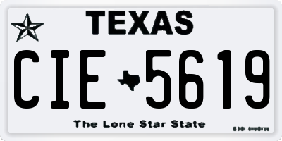 TX license plate CIE5619