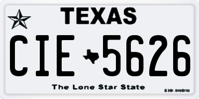 TX license plate CIE5626