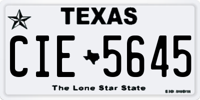 TX license plate CIE5645
