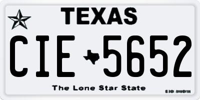 TX license plate CIE5652