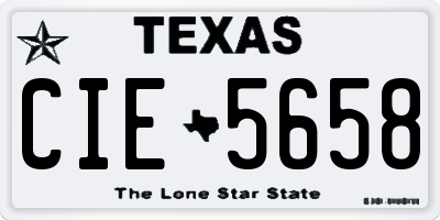 TX license plate CIE5658