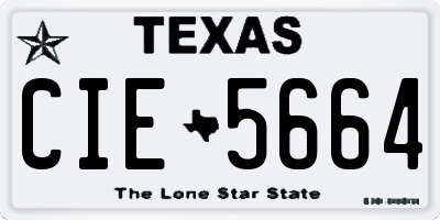 TX license plate CIE5664