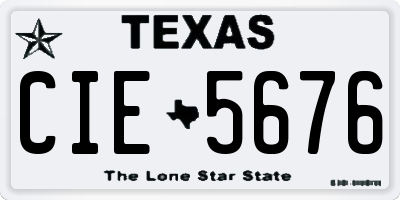 TX license plate CIE5676