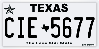 TX license plate CIE5677