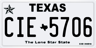 TX license plate CIE5706