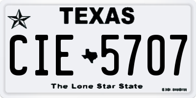 TX license plate CIE5707