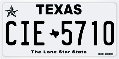 TX license plate CIE5710