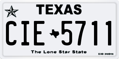 TX license plate CIE5711