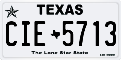 TX license plate CIE5713