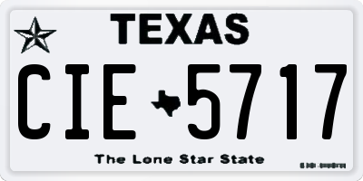 TX license plate CIE5717