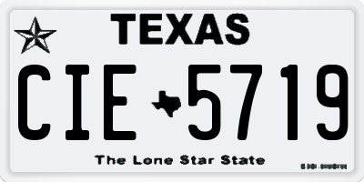 TX license plate CIE5719