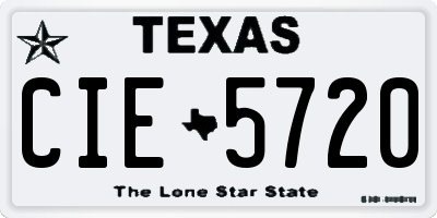 TX license plate CIE5720