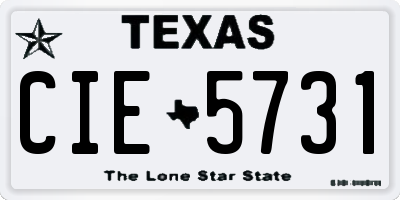 TX license plate CIE5731