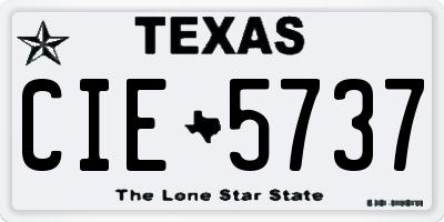 TX license plate CIE5737