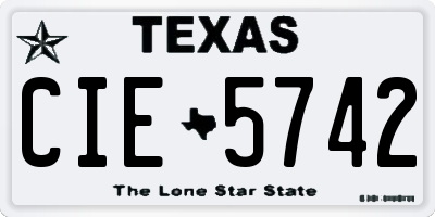 TX license plate CIE5742