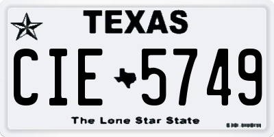 TX license plate CIE5749
