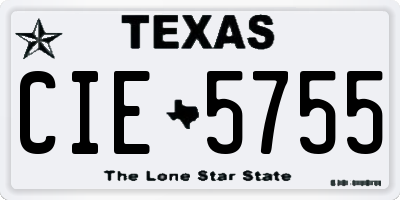 TX license plate CIE5755
