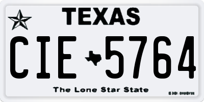 TX license plate CIE5764