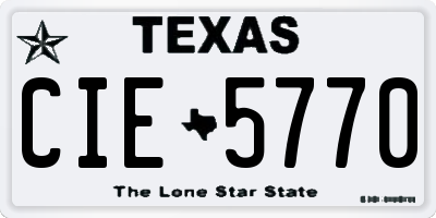 TX license plate CIE5770
