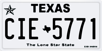 TX license plate CIE5771