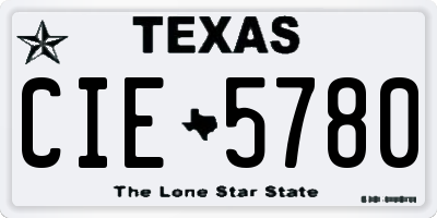 TX license plate CIE5780