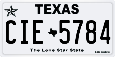 TX license plate CIE5784