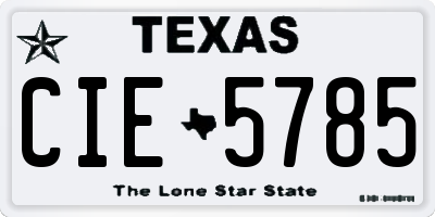 TX license plate CIE5785