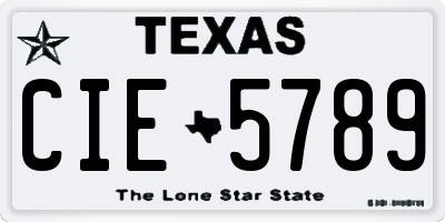 TX license plate CIE5789