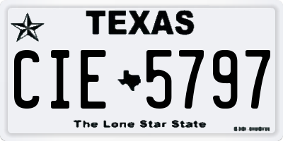 TX license plate CIE5797