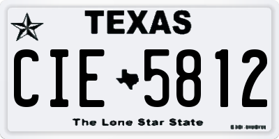 TX license plate CIE5812