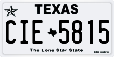 TX license plate CIE5815