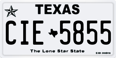 TX license plate CIE5855