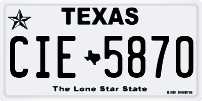 TX license plate CIE5870