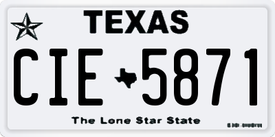 TX license plate CIE5871