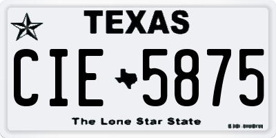 TX license plate CIE5875