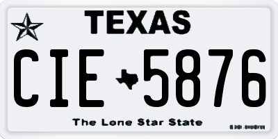 TX license plate CIE5876