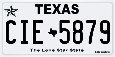 TX license plate CIE5879