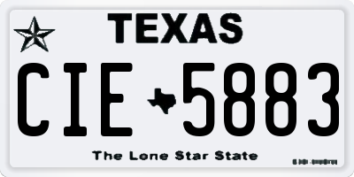 TX license plate CIE5883