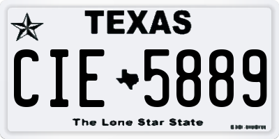 TX license plate CIE5889