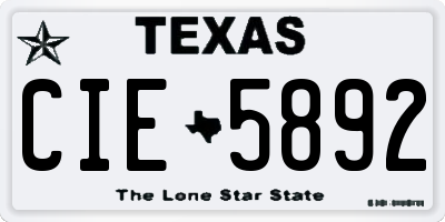 TX license plate CIE5892