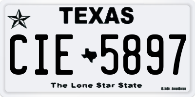 TX license plate CIE5897