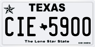 TX license plate CIE5900