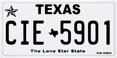 TX license plate CIE5901